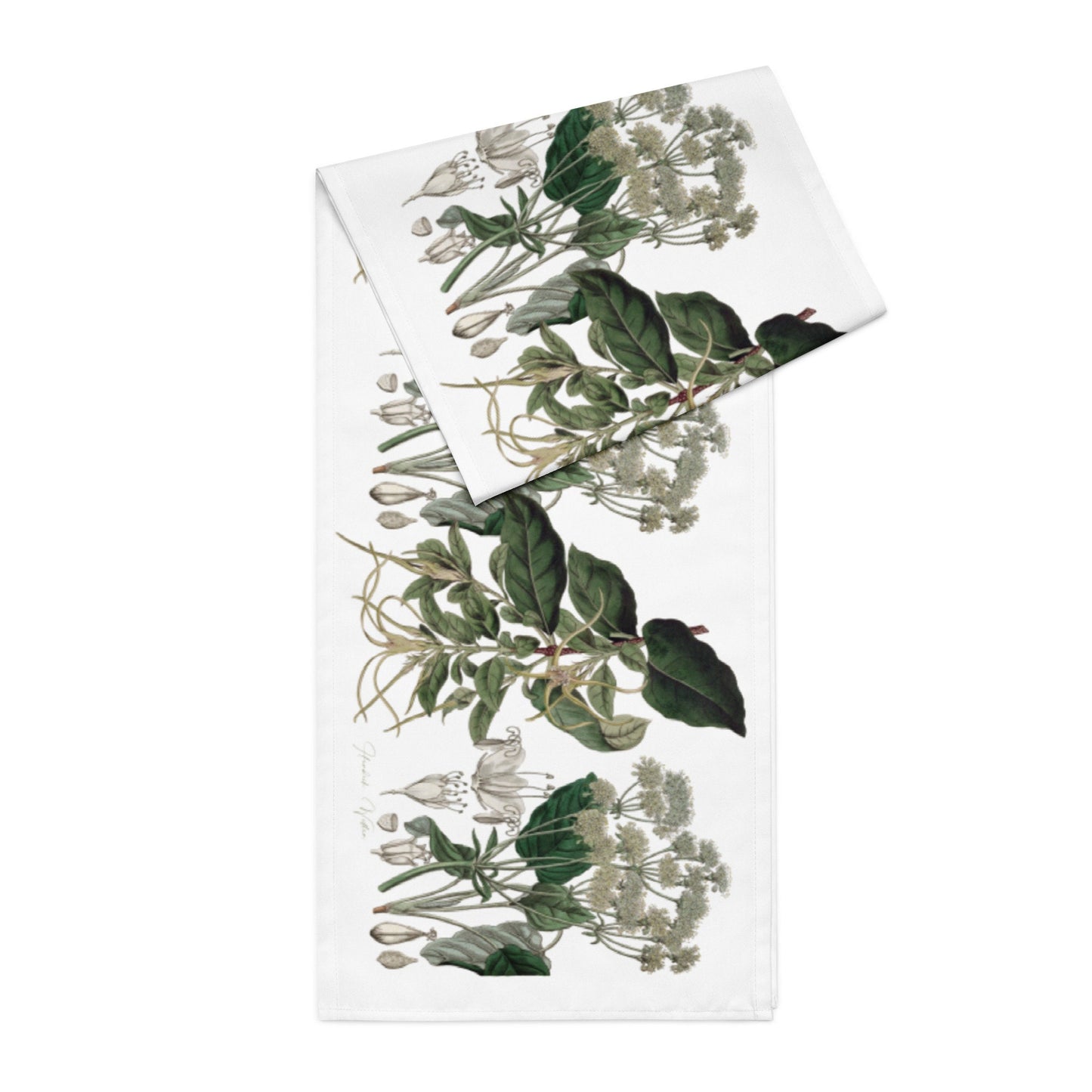 Shades of Green Botanical Table runner