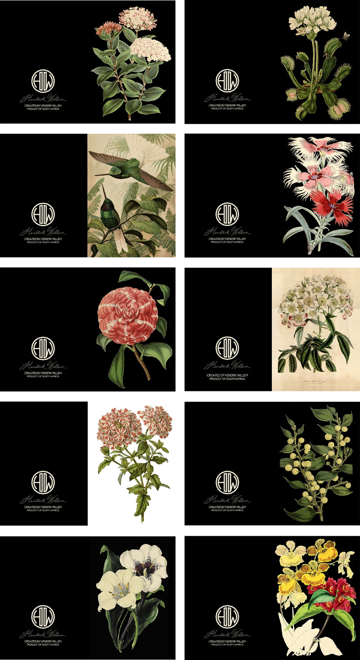 C6 Rectangular Cards - set of 10(Black Collection)