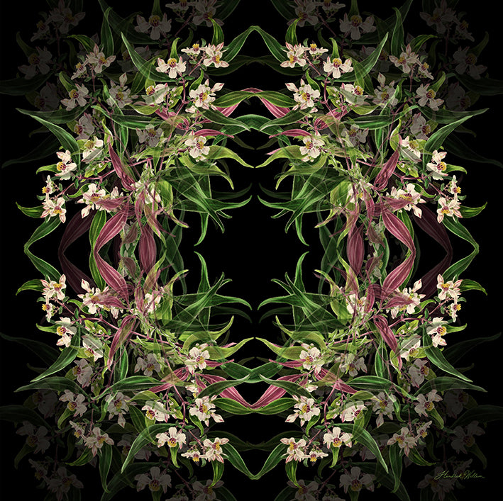 Silk Feel Scarf - Floral Garden