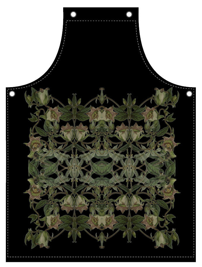 Apron with Leather Straps - Black