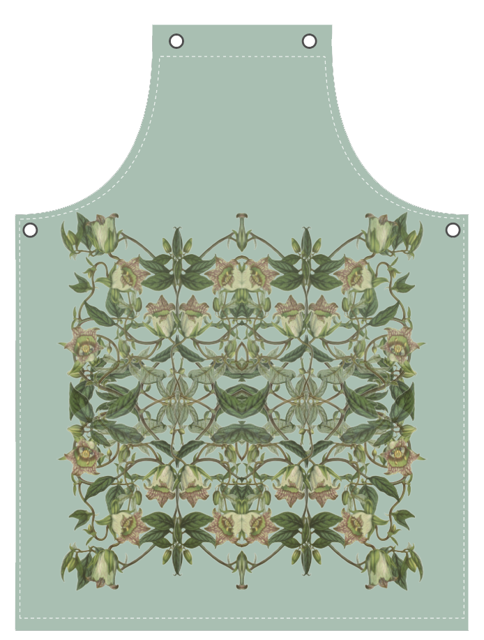 Apron with Leather Straps - French Blue