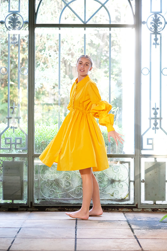 Yellow Elasticated Dress