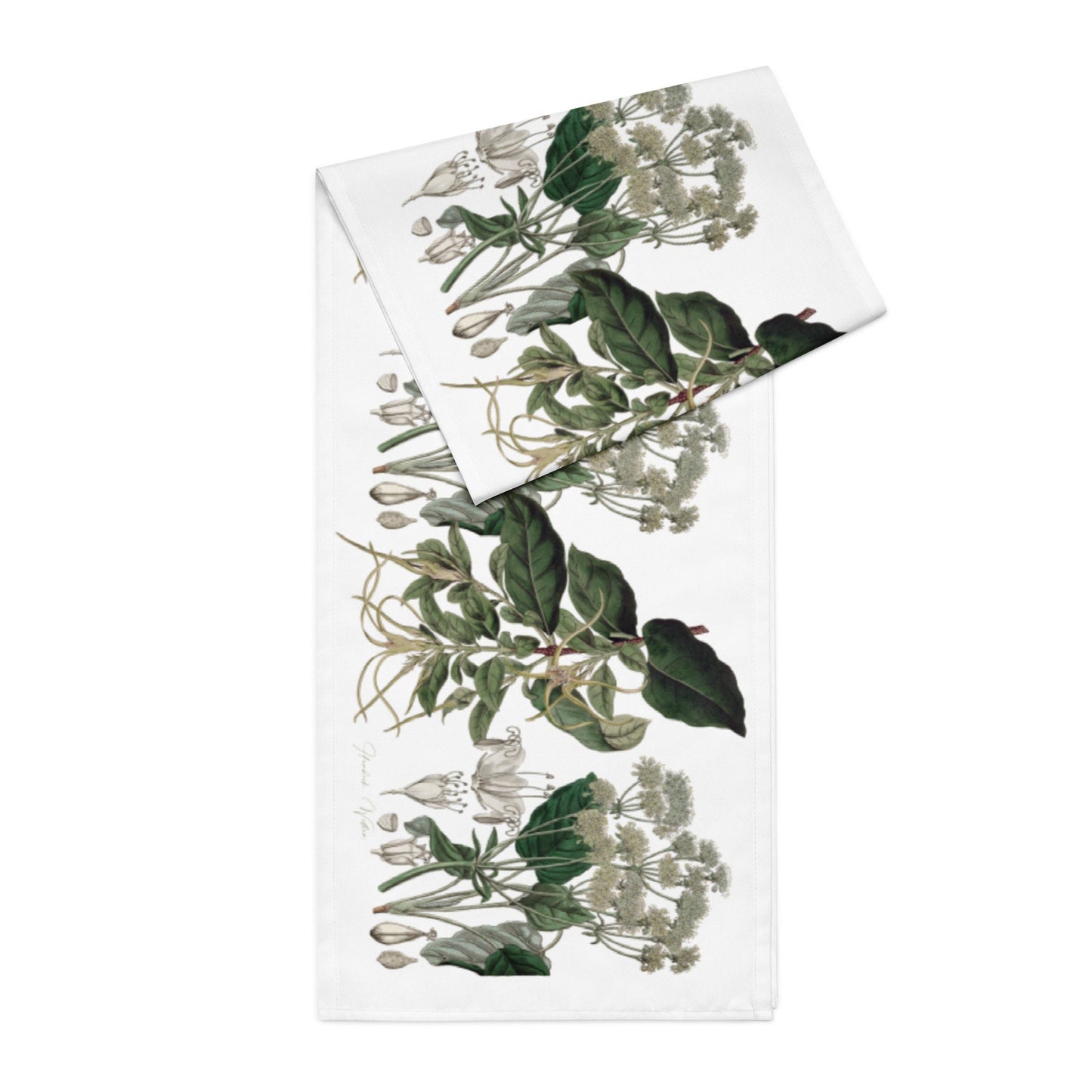 Shades of Green  Botanical Table runner