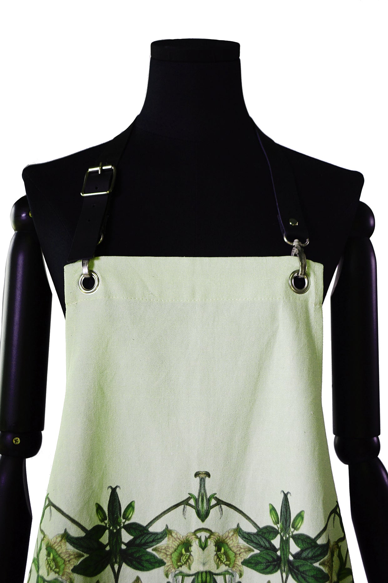 Apron with Leather Straps - Mint