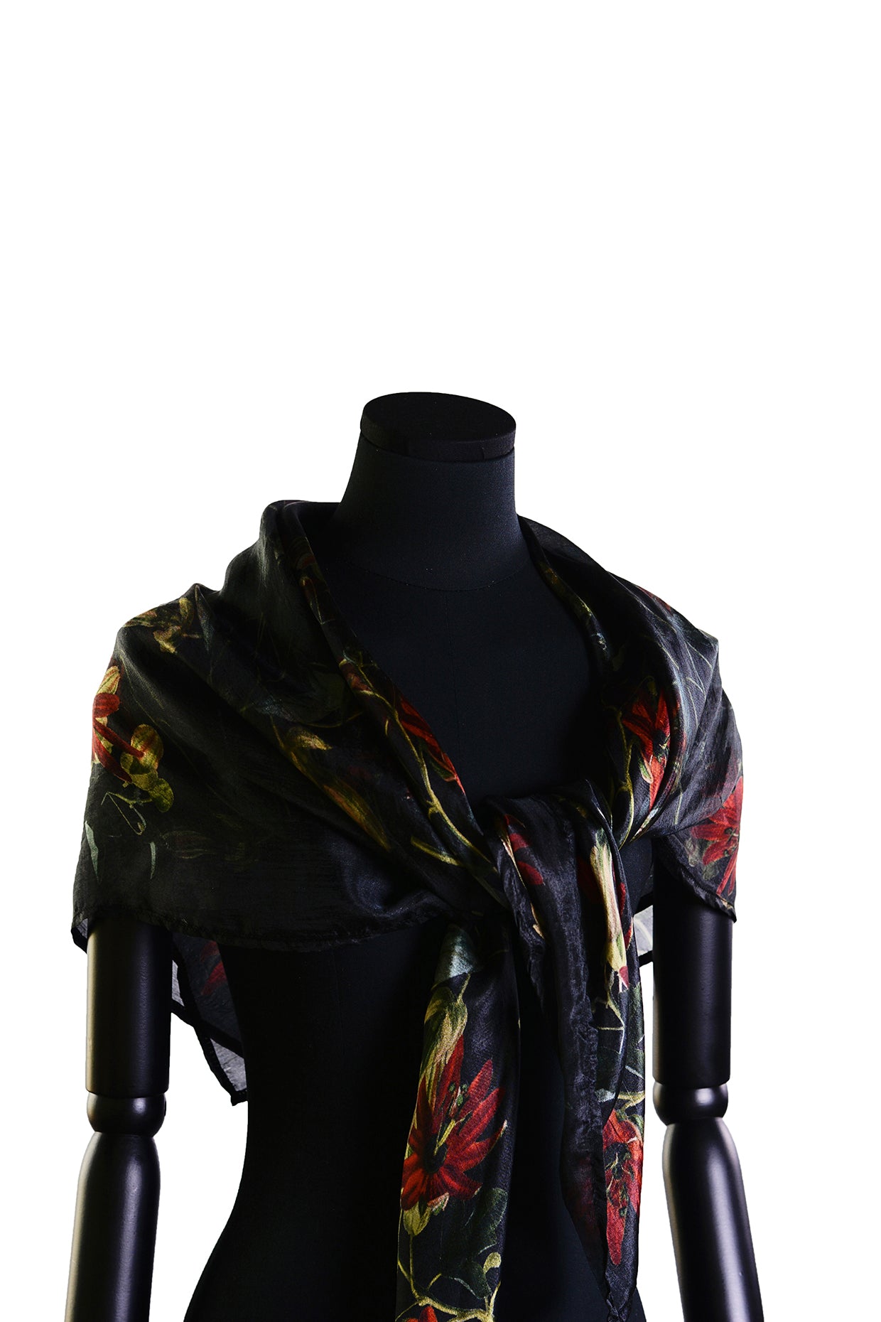 Silk Feel Scarf - Moody Red