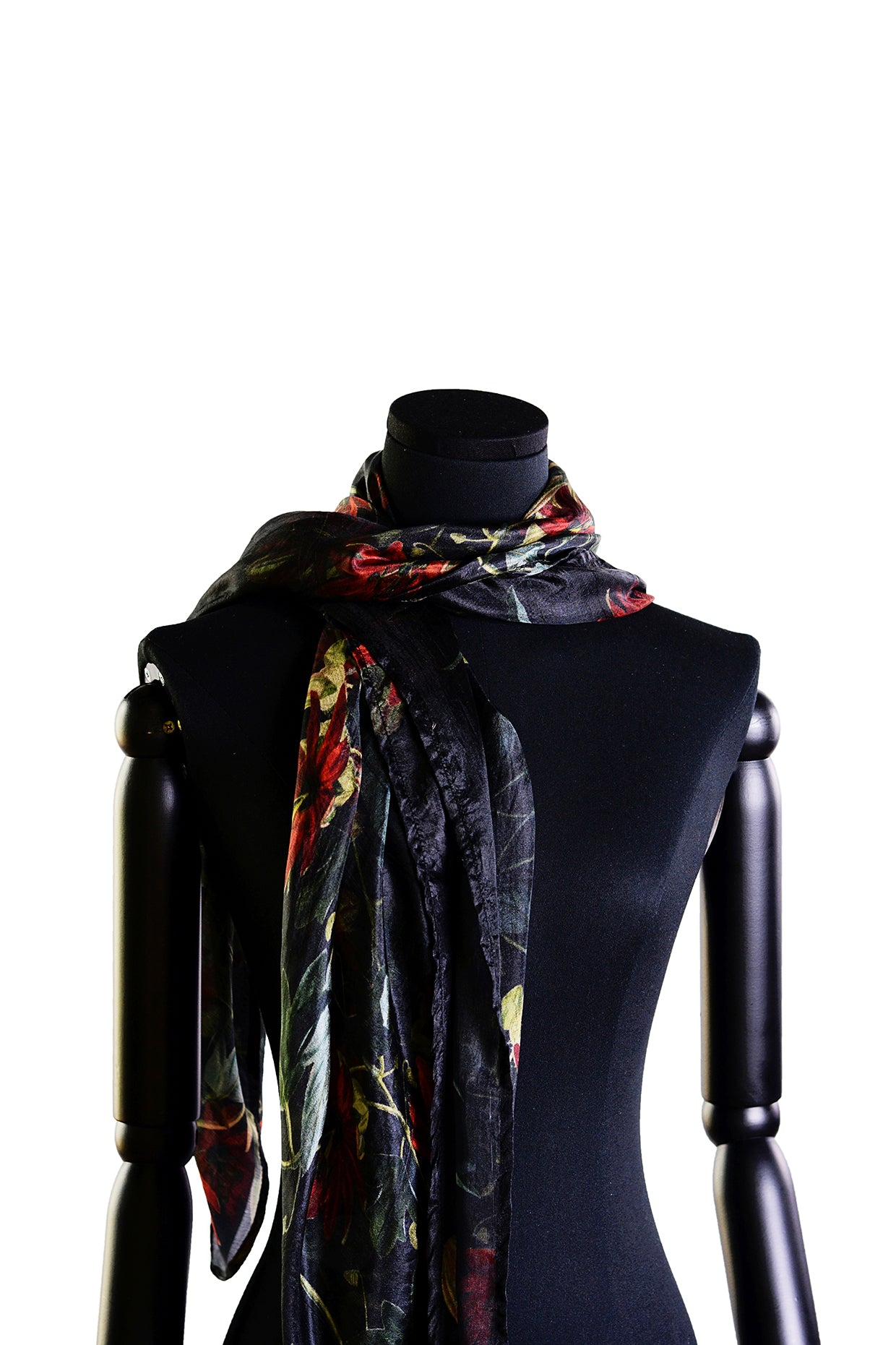 Silk Feel Scarf - Moody Red