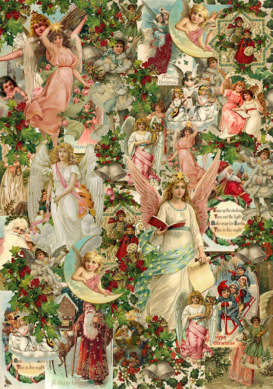 Christmas Paper - Collage x 10 Sheets